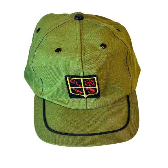 Vintage Snap-A-Tab Green Tennis Club Ships Wheel Golf Clubs Patch Hat Snapback - Picture 8 of 9